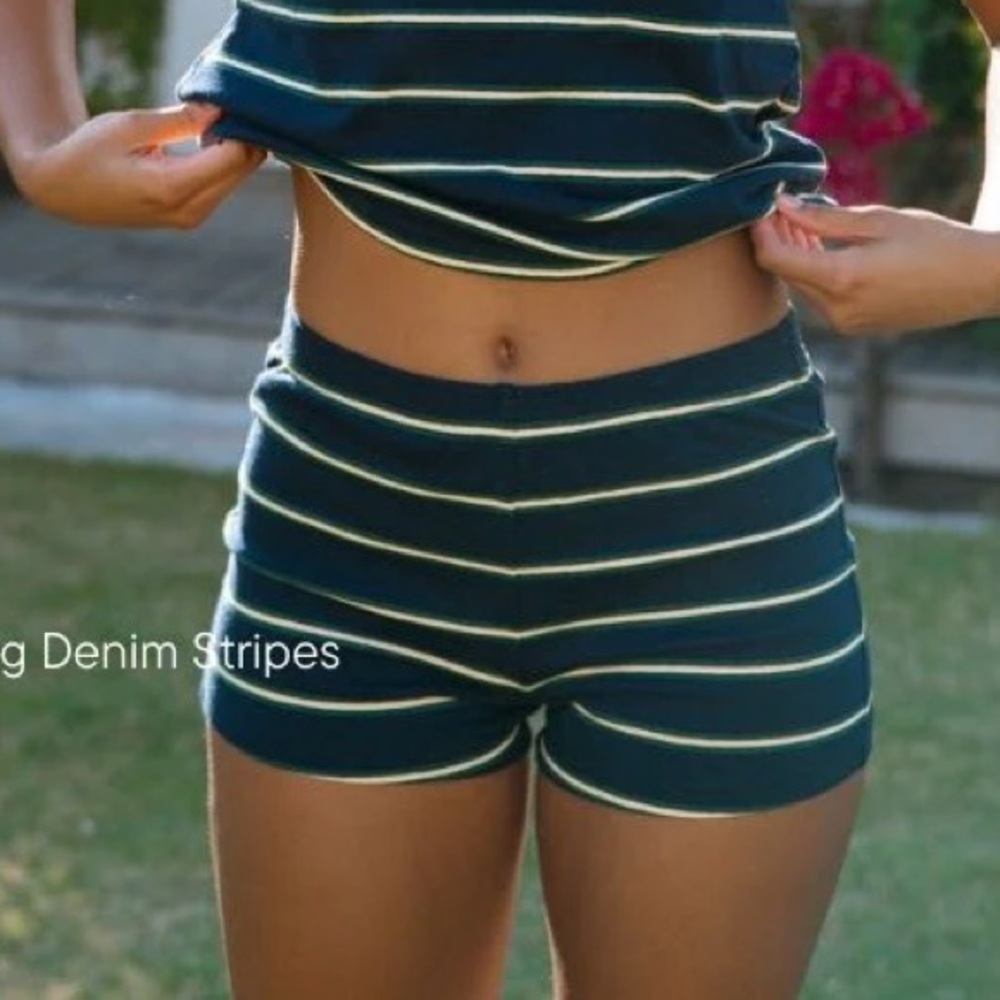 Parke Striped Cotton Mini Shorts